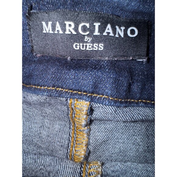 Y2K Marciano By Guess Jeans Dark Denim Mid Rise Flared Size 29 Sexy Stretch Jean - Picture 6 of 9